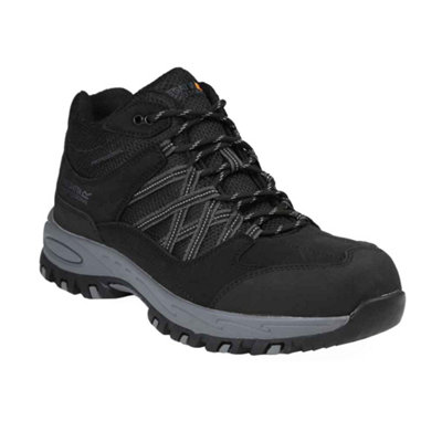 Regatta Mens Sandstone Safety Boots Black/Granite (10 UK)