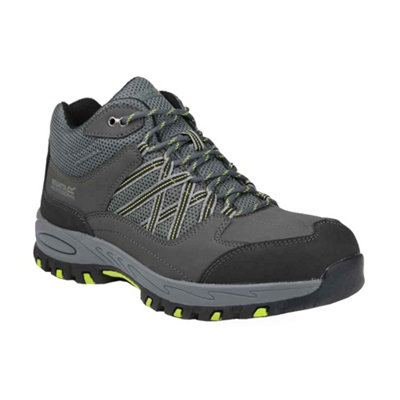 Regatta Mens Sandstone Safety Boots Briar Grey/Lime Punch (10 UK)