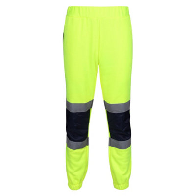 Regatta Professional Pro HiVis Jogger Pants Yellow/Navy Blue Jogging