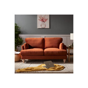 Regent 2 Seater Sofa, Burnt Orange Velvet
