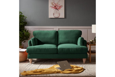 Regent 2 Seater Sofa, Dark Green Velvet