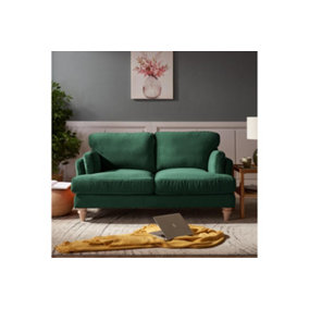 Regent 2 Seater Sofa, Dark Green Velvet