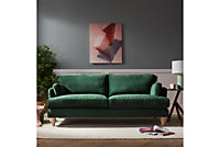 Regent 3 Seater Sofa, Dark Green Velvet