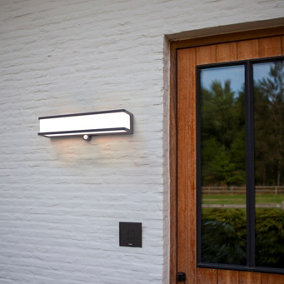 REGGIE - CGC Dark Grey Slim Solar LED Outdoor Wall Light with Motion Sensor