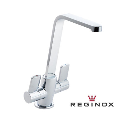 Reginox Alpina Dual Lever Flat Design Kitchen Mixer Tap In Chrome