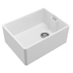 Reginox Belfast II 1.0 Bowl White Ceramic Kitchen Sink With Weir Overflow