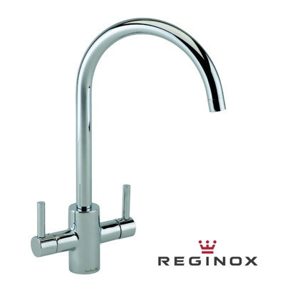 Reginox Chrome Brass Kitchen Sink Tap GENESIS CH Swan Neck Deck Mounted