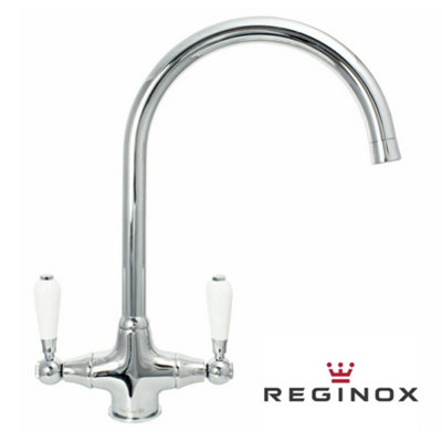 Reginox ELBE Chrome Traditional Dual Lever Kitchen Mixer Tap