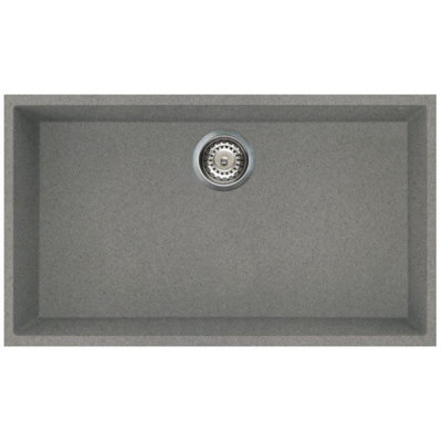Reginox Elleci Quadra Titanium Kitchen Sink Granite Single Bowl Undermount Waste