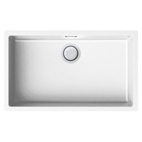 Reginox MULTA 130 W White 1 Bowl Integrated, Semi-Integrated, Undermount Granite Kitchen Sink