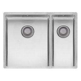 Reginox NEW YORK 34X40+18X40 - 1.5 Bowl Integrated, Semi-Integrated, Undermount Stainless Steel Kitchen Sink
