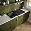Reginox RL404 CB II Black 1.0 Bowl Inset Reversible Ceramic Kitchen Sink