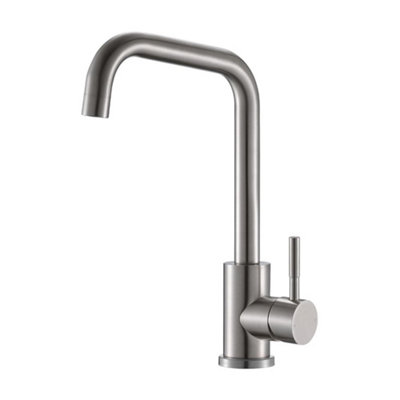 Reginox Salina BN Brushed Nickel Single Lever Square Neck Kitchen Mixer Tap