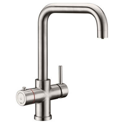 Reginox Salina BN Brushed Nickel Single Lever Square Neck Kitchen Mixer Tap