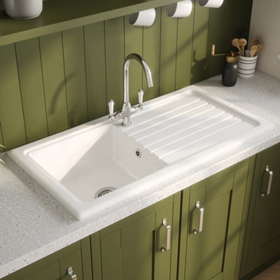 Reginox Traditional Kitchen Sink Single Bowl Reversible Drainer Waste RL304CW II