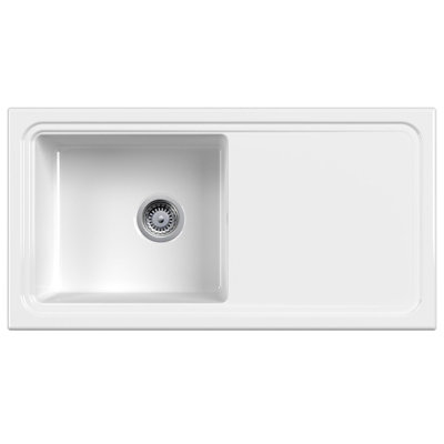 ReginoxRL504 CW II White 1 Bowl Inset Reversible Ceramic Kitchen Sink