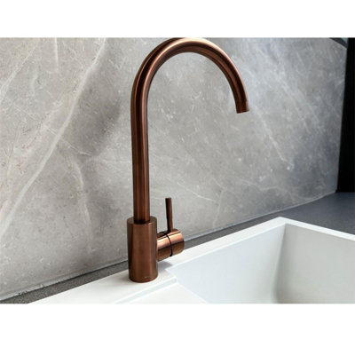ReginoxTaravo CP Copper Single Lever Swan Neck Kitchen Mixer Tap