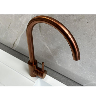 ReginoxTaravo CP Copper Single Lever Swan Neck Kitchen Mixer Tap