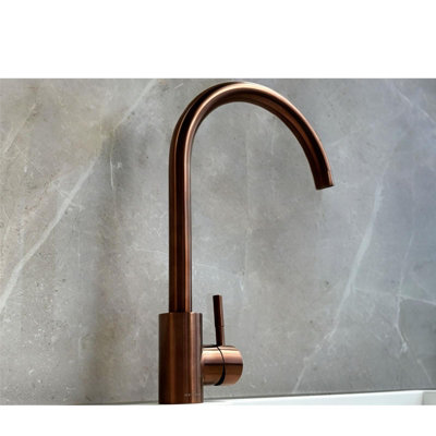 ReginoxTaravo CP Copper Single Lever Swan Neck Kitchen Mixer Tap