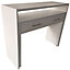 Regis Grey Extending Wood Computer Desk with Drawers Home Office Console Table