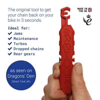 Rehook Original Chain Tool Red - Get Your Chain Back on Your Bike in Seconds, Without the Mess