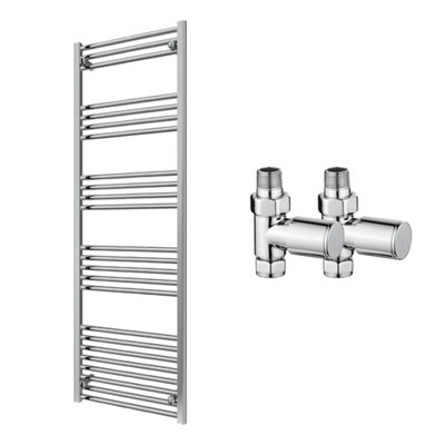 Reina Capo Flat Chrome Bathroom Heated Towel Rail 1600 x 600mm with ...
