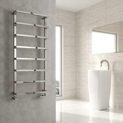 Reina Glora Modern Ladder Towel Radiator - 1195 x 500 mm - Chrome