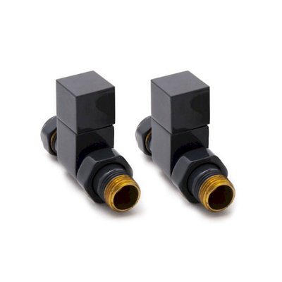 Reina Loge Straight Radiator Valves Anthracite