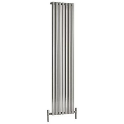 Reina Nerox Single Designer Vertical Radiator 1800mm Brushed Stainless ...