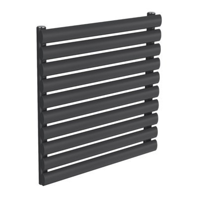 Reina Nevah Horizontal Single Panel Radiator - 590 x 600mm - Anthracite