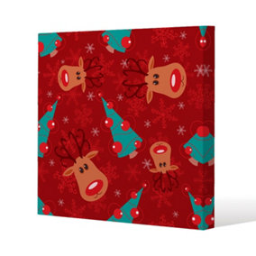 Reindeer and tree pattern (canvas) / 120x 120 x 4cm