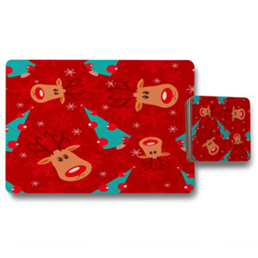 Reindeer and tree pattern (placemat & coaster set) / Default Title