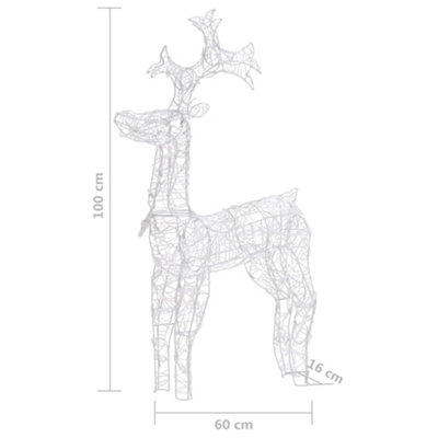 Reindeer Christmas Decoration 90 LEDs 60x16x100 cm Acrylic - 7