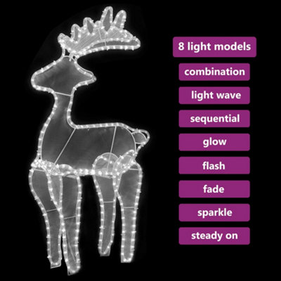 Reindeer Christmas Decoration with Mesh 306 LEDs 60x24x89cm - 4