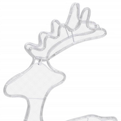 Reindeer Christmas Decoration with Mesh 306 LEDs 60x24x89cm - 8