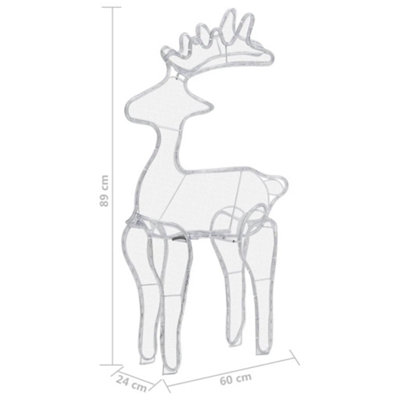 Reindeer Christmas Decoration with Mesh 306 LEDs 60x24x89cm - 9
