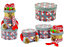 Reindeer Christmas Novelty Stacking 3 Pcs Set Xmas Decorations Gifts Present Round Shape Boxes for Chocolates Candy, Cardb