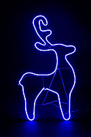 Reindeer Neon Effect Rope Light Silhouette Double Side 90 Blue LEDs Christmas Outdoor