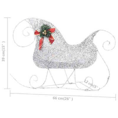Reindeer & Sleigh Christmas Decoration 100 LEDs Outdoor Silver - 9