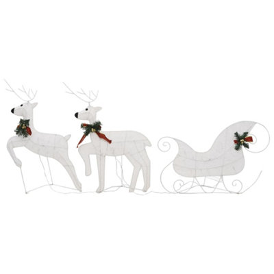 Reindeer & Sleigh Christmas Decoration 100 LEDs Outdoor White - 5