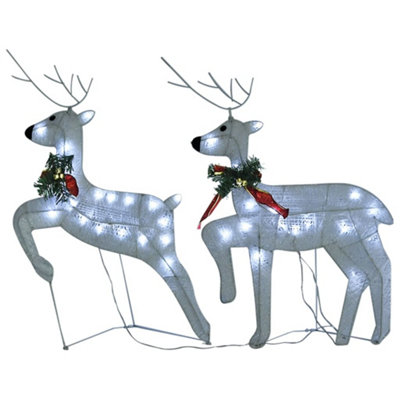 Reindeer & Sleigh Christmas Decoration 100 LEDs Outdoor White - 6