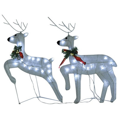 Reindeer & Sleigh Christmas Decoration 140 LEDs Outdoor White - 6