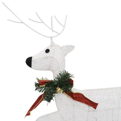 Reindeer & Sleigh Christmas Decoration 60 LEDs Outdoor White - 7