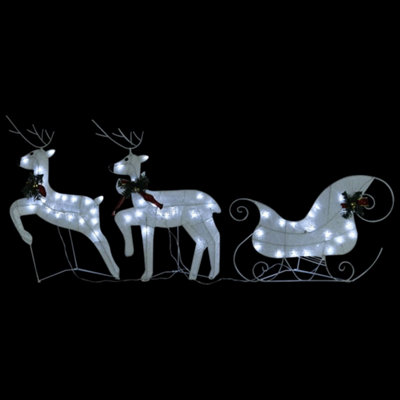 Reindeer & Sleigh Christmas Decoration 60 LEDs Outdoor White - 8