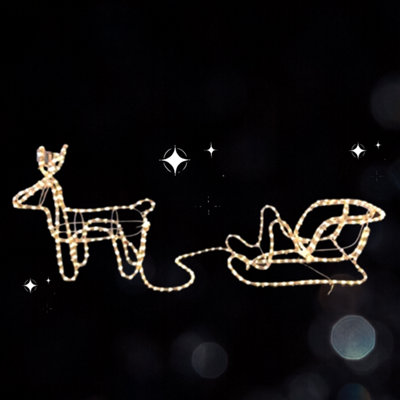 Reindeer & Sleigh Christmas Rope Light DIY at B&Q