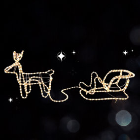 Reindeer & Sleigh Christmas Rope Light