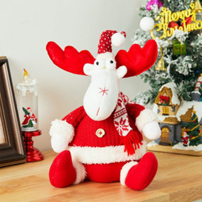 Reindeer Soft Plush Stuffed Doll Christmas Decoration Xmas Ornament