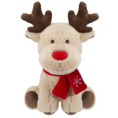 Reindeer Soft Toy in Light Brown, Christmas Toy, Xmas Plush 14 inch 35cm