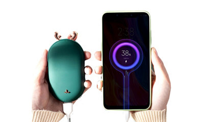 Reindeer Winter Portable Hand Warmer and 5200mAh Power Bank- Pink - 3