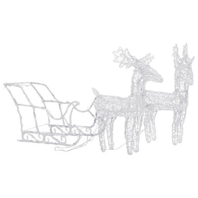 Reindeers & Sleigh Christmas Decoration 160 LEDs 130 cm Acrylic - 3